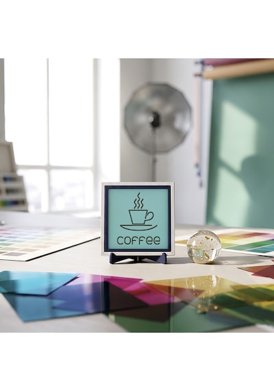 Modern Coffee Motifli Dekoratif Parça, Çalışma Masanıza Enerji Katan Zarif Detay 10x10 Cm