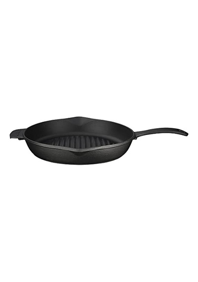 Döküm Yuvarlak Izgara Tava, Metal Kulplu, Konkav Taban, 28 Cm Diğer