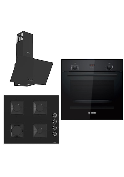 Bosch - Ferre HBF512BB1T - SS205 - D086 Siyah Ankastre Set