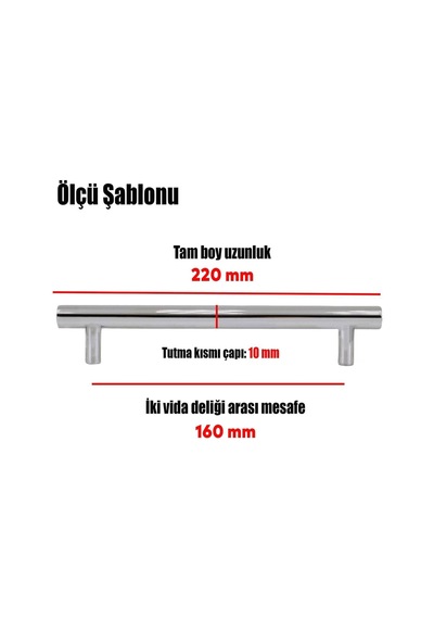 10 Adet Alteta Rosemary İnox Renk Metal 160mm Dolap Çekmece Mobilya Kulbu Kulpları Diğer