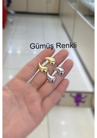 Gümüş Damla Model Taşsız Küpe Dlp2e156c3 Gümüş