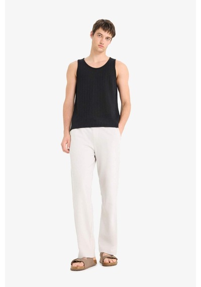 DeFacto Beli Bağcıklı Wide Leg Geniş Paça Eşofman Altı E5212AX25SMGR470
