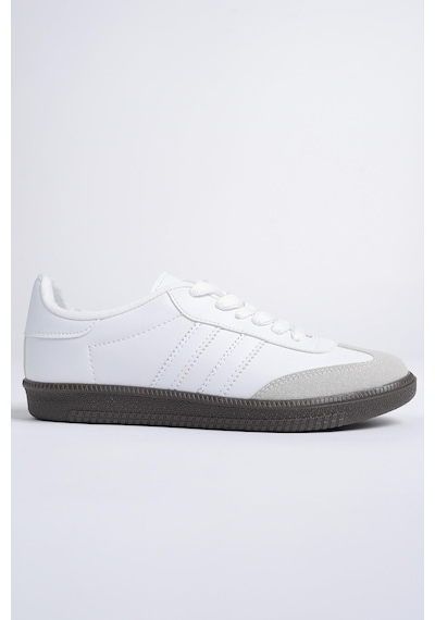 Muggo Gordon Ortopedik Günlük Garantili Bağcıklı Unisex Yürüyüş Koşu Sneaker Spor Ayakkabı - Beyaz