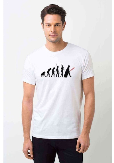 Evolution Force Dart Baskılı Beyaz Erkek Tshirt