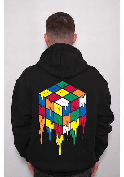 Rubik Zeka Küpü Kombinasyon Akışkan Sweatshirt Unisex Kapüşonlu Hoodie 001