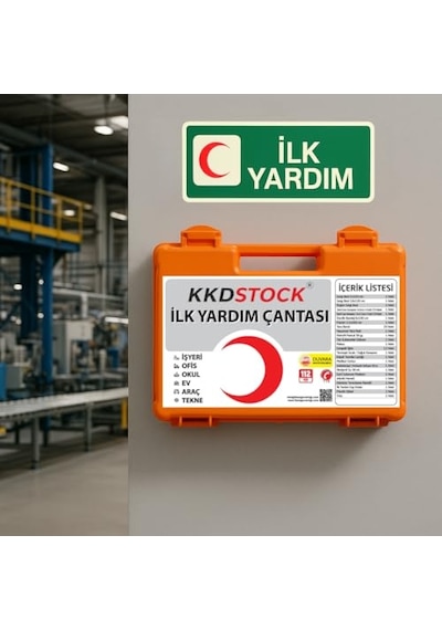 İlk Yardım Çantası, Ecza Dolabı, İş Yeri Tipi Duvara Monte İlk Yardım Seti, Acil Müdahale Çantası Açık Gri