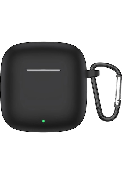 Huawei Freeclip 2 Kulaklık Uyumlu Mat Silikon Kılıf + Kanca Siyah