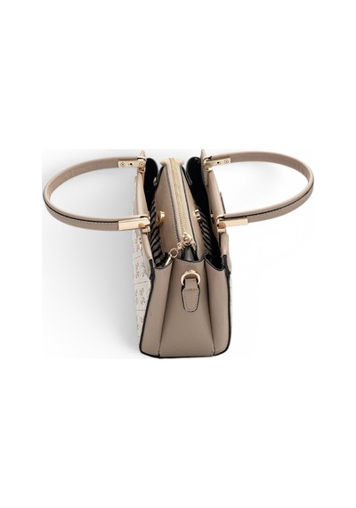 Silver & Polo Silver Polo Bej - Kum Monogram Kadın El Çantası Sp1292