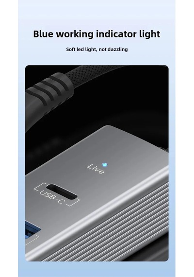 Usb + Lightning Girişli Lan Adaptör Usb 3.0 Çoklayıcı + Type-c Otg