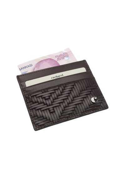 Cacharel Kahve Gladyatör Unisex Deri Kartlık 0244g66 Kahverengi