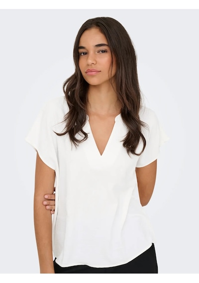 Jdy Jdylion Life S/s Top Wvn Noos Kadın Bluz 15249287 Ekru