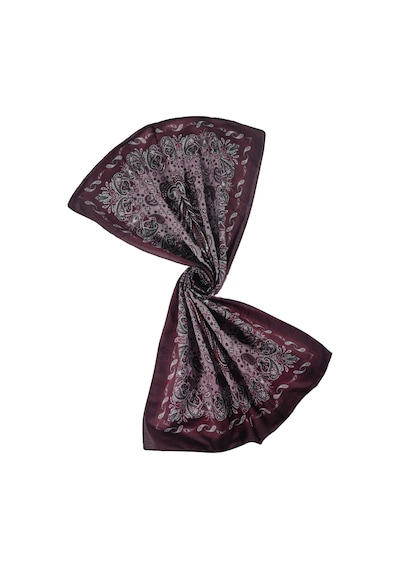Mim Eşarp Enba Etnik Desenli Soft Pamuklu Şal 75x190 Cm Bordo