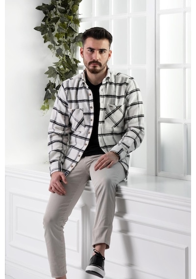 Dorss Slimfit Çift Cepli Ekoseli Erkek Oduncu Gömlek (516443866) Çok Renkli
