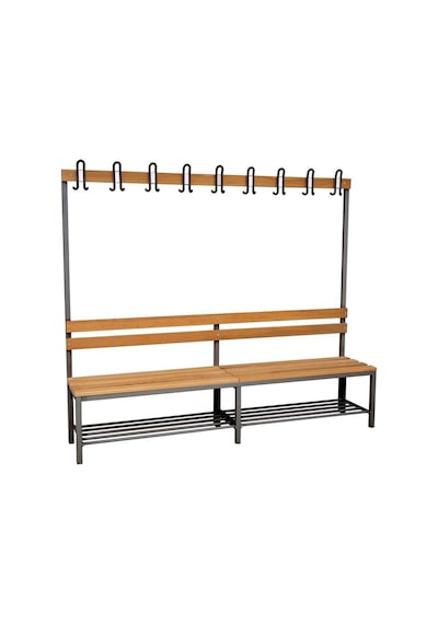 Ayakkabılıklı 6 Ayaklı Tek Taraflı Bank, 9 Kanca, 200x43x170 Cm, Spor Bankı