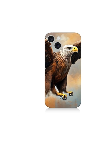 Apple Uyumlu iPhone 15 Plus Kartal Uçuşu Desenli Silikon Kılıf Silikon