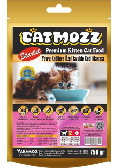 Catmozz Starlet Kitten Tavuklu Yavru Kedi Maması 750 G