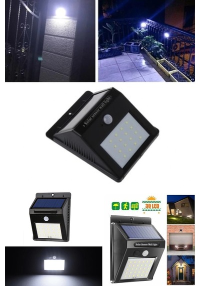 Sensörlü Solar Duvar Lambası 20 Ledli Standart