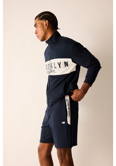 Defacto Nba Wordmark Standart Fit Yanları Şeritli Şort H7756ax26aunv253 Lacivert-nv253