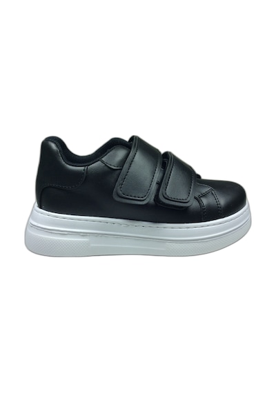 Ortopedikal 1087 Kız Çocuk Siyah Cırtlı Sneaker Spor Ay Siyah - Beyaz
