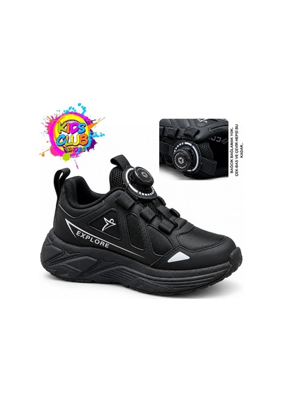 Cool Explore Akıllı Bağcıklı Ortopedik Çocuk Spor Ayakkabı siyah