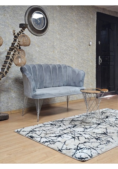 Zafir İkili Krom Kaplama Tel Ayak Papatya Çay Seti Koltuk Berjer , Balkon, Salon, Ofis, Cafe Koltuk Takımı Gri
