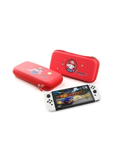 Nintendo Switch Ve Oled Uyumlu Fermuarlı Koruma Çnatası Dobe İtns-1130 3 Renk - Kırmızı