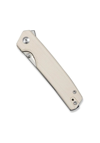 Sencut Stria Milled Ivory G10 Handle Satin Finished D2 Blade Blade Çakı Beyaz