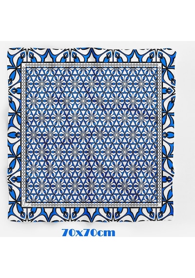 Blue Marifet İşlemesi Desen 70 70cm Bandana/fular Çok Renkli