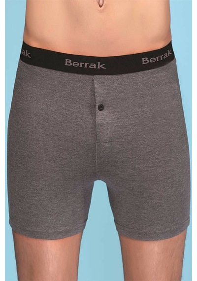 Erkek Füme Likralı Düğmeli Boxer 12'li Paket 1059 Füme