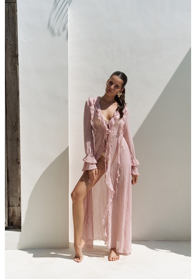 Mai Collection Mai Studios Co. Freya Pembe Uzun Elbise Pembe