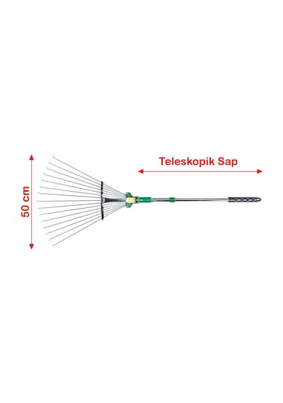 Eltu R4C02 Tırmık Metal Teleskopik Saplı Çim Tırmığı