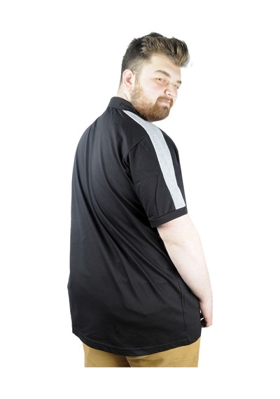 Mode Xl Büyük Beden Erkek T Shirt Polo Best Team 22307 Siyah 001