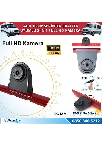 Mercedes Sprinter Ve Vw Crafter İçin Profesyonel Ahd 1080p Geri Görüş Kamerası