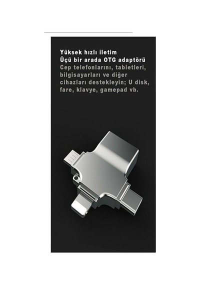 Foxyn Lightning  Type-c  Micro To Usb Bellek Okuyucu Dönüştürücü