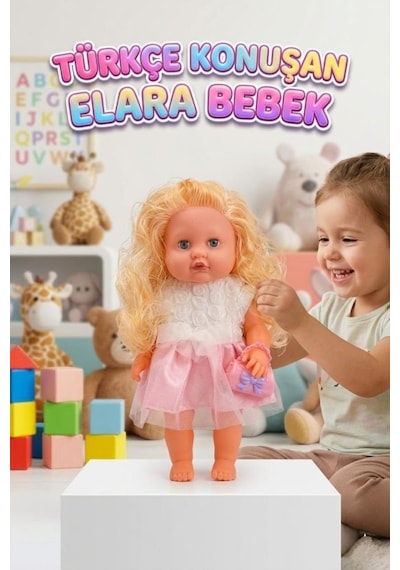 Elara Türkçe Konuşan 35cm Kafası Kolları Ve Bacakları Et Bebek Gövdesi Sert Plastik Oyuncak Bebek 1