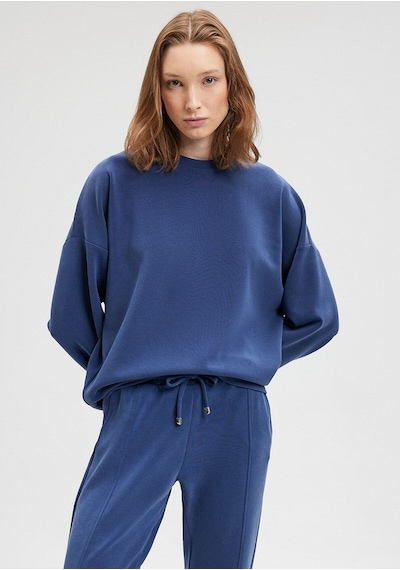 Mavi Kadın Oversize Sweatshırt Derin Mavi 168837-70491 Mavi