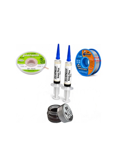 Lehimleme Seti 0,8 Mm 40 Gr Lehim Teli 2 Li Flux Cp-1515 Lehim Fitili Havya Ucu Temizleme Kremi Seti St12