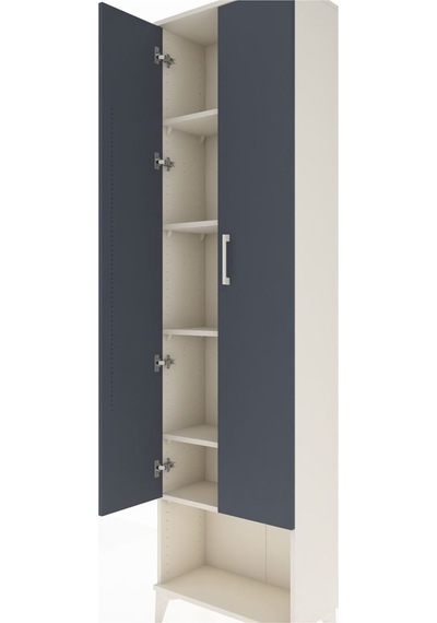 Arges Dolap 5 Raflı 2 Kapaklı 60x30x221 Aytaşı-antrasit Aytaşı