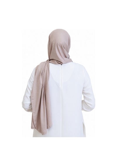 Modish Group Penye Boyun Kapamalı Şal Başörtü Hazır Giyim Turban Esnek Jersey Şal Açık Vizon