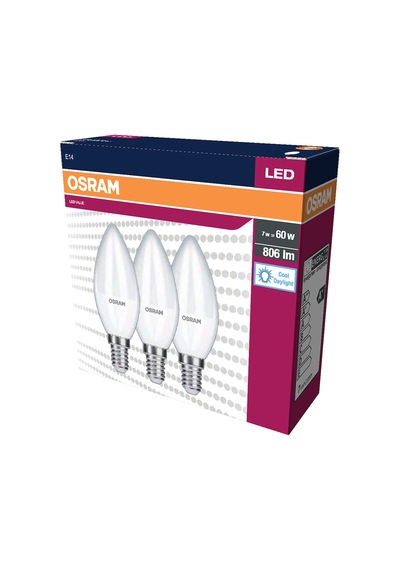 Osram Klasik Mum 7 W Beyaz Mum E14 Duy 3'lü Led Ampul 2'li Avantaj Paketi Mıchu