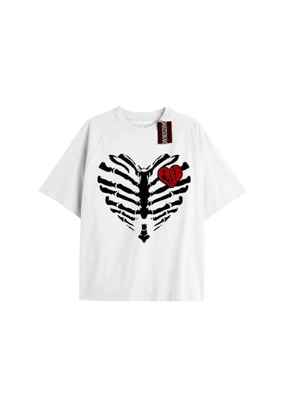 Tarzsokak Kiraz Baskılı Oversize Kalıp Unisex T-shirt Yeşil