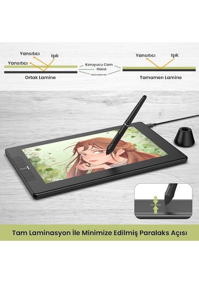 Veikk VK1200V2 16384 Levels 11.6" IPS HD Grafik Tablet + Kalem