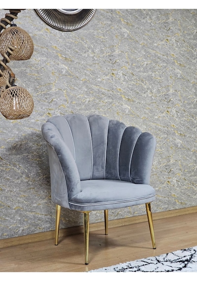 Tekli Papatya Çay Seti Koltuk Gold Sivriltme Ayak, Balkon, Salon 001