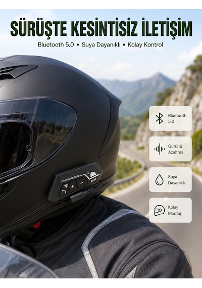 Bluetooth 5.0 Motosiklet Kask Kulaklık Eller Serbest Ve Müzik Özellikli Yeni Nesil - Lisinya