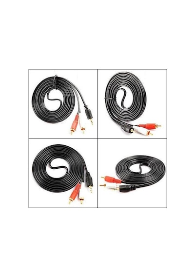 3.5 Mm Stereo To 2 Rca Aux Tos Ses Kulaklık Kablosu