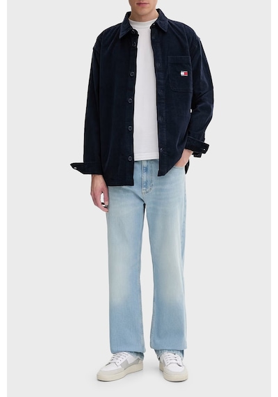 Tommy Jeans Pamuklu Loose Fit Uzun Kollu Kadife Gömlek Erkek Gömlek Dm0dm21698 C1g Lacivert