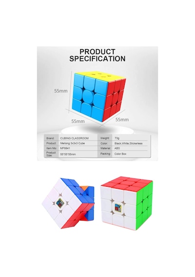 Moyu Meilong 3x3 Manyetik Bloklar 3m - Mıknatıslı Standlı Tornavidalı Stickersız Akıl Zeka Rübik Küp
