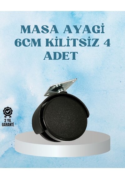 Ilkeshop Kilitsiz Mobilya Tekerleği 6 Cm 4 Adet Dalı Tasarım