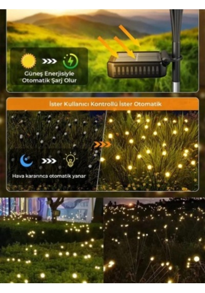 Unichrome Güneş Enerjili Ateş Böceği Çiçek Lamba 6 Led'li