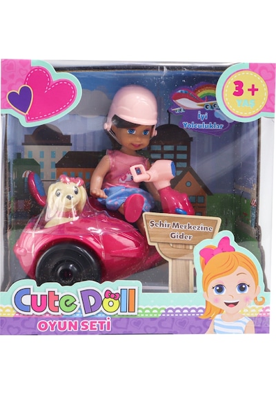 Sevimli Bebek Seyahat Seti Açık Pembe Kasklı